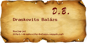 Draskovits Balázs névjegykártya