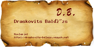 Draskovits Balázs névjegykártya