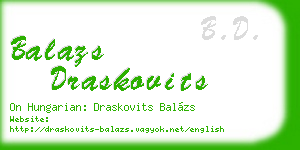 balazs draskovits business card