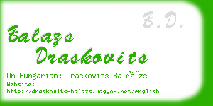 balazs draskovits business card